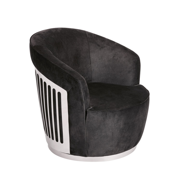 Latitude Run® Culhert 33'' Wide Velvet Swivel Barrel Chair Wayfair